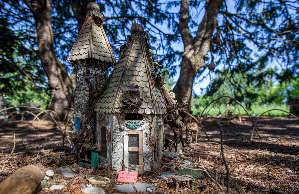 A fairy house on display in the Fairy Forest at Yew Dell Botanical Gardens. May 11, 2023