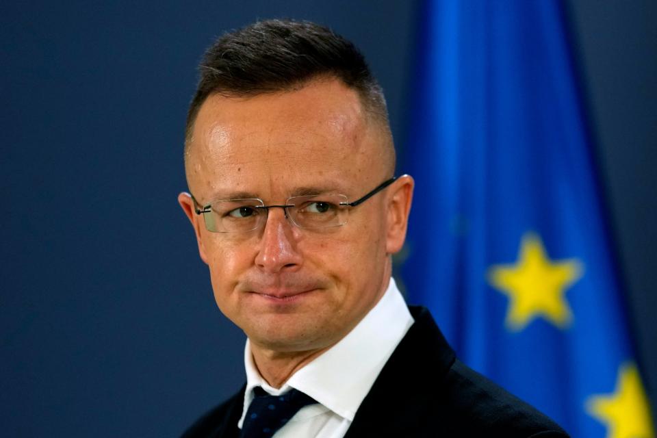 Hungary’s foreign minister Peter Szijjarto (Copyright 2022 The Associated Press. All rights reserved.)