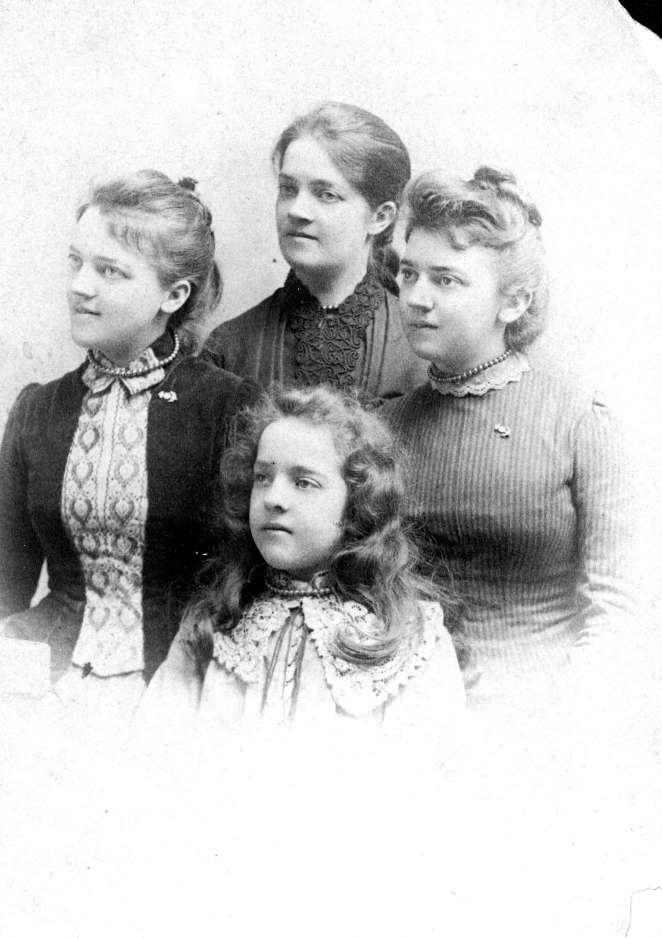 Augusta (top left, then clockwise), Anna, Helen and Julia Larrabee, daughters of Anna and William Larrabee, in about 1882.