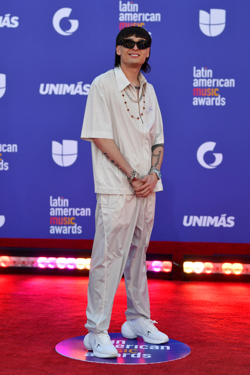 LAS VEGAS, NEVADA - APRIL 20: Peso Pluma attends the 2023 Latin American Music Awards at MGM Grand Garden Arena on April 20, 2023 in Las Vegas, Nevada. (Photo by Denise Truscello/WireImage)