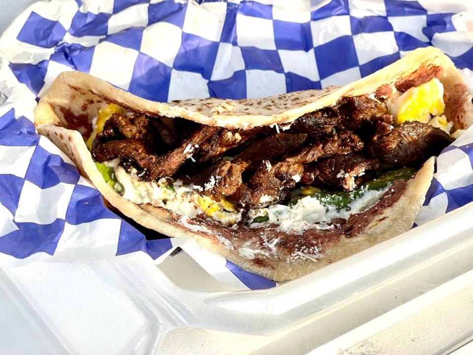 While technically not a taco, the Mega from Camacho’s Kitchen is big and tasty.