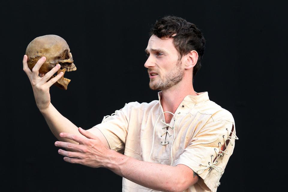Luke Ellis, seen here in "Hamlet," was born in Stratford-upon-Avon in England, which is Shakespeare's birthplace.