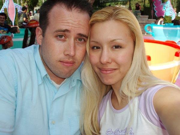 An undated photo of Travis Alexander and Jodi Arias that she posted to her MySpace page. According to the caption, the photo was taken at Disney Land.