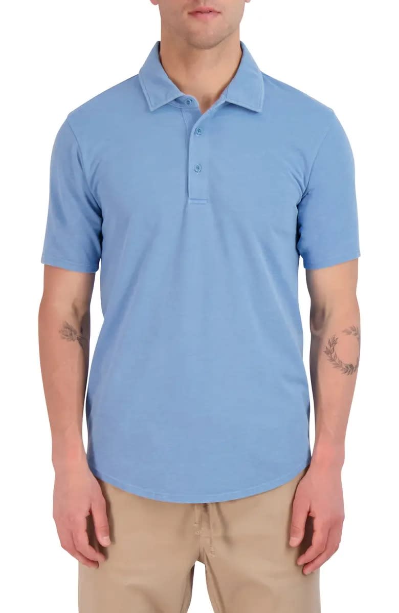 Goodlife Salt Washed Short Sleeve Slub Scallop Polo