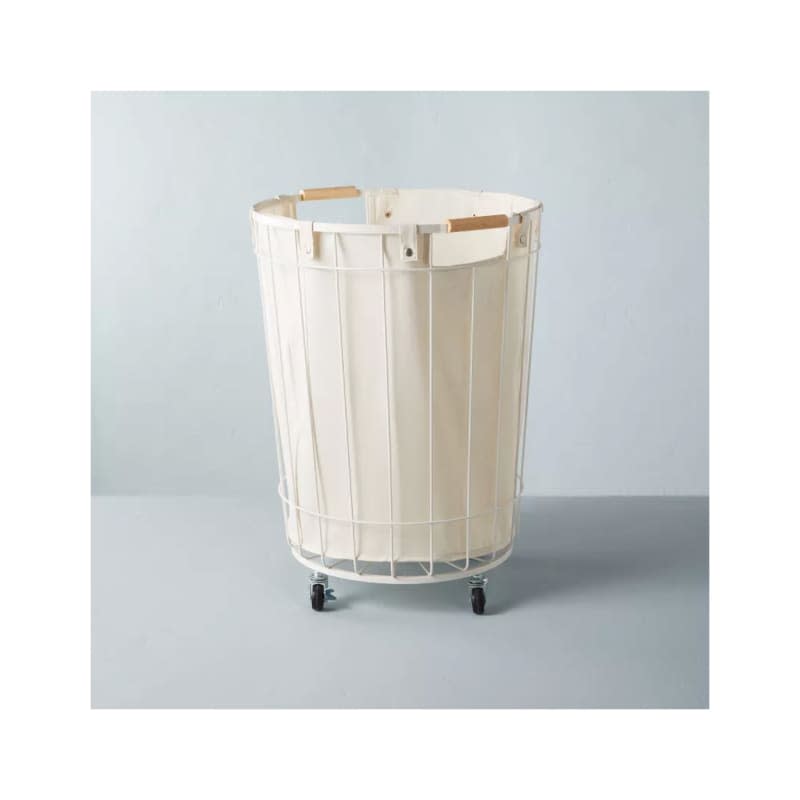 Large Wire & Fabric Laundry Hamper