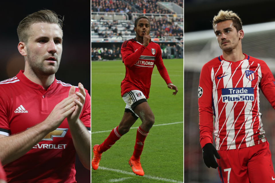 On the move? Luke Shaw, Ryan Sessegnon and Antoine Griezmann have been the subjects of transfer moves.