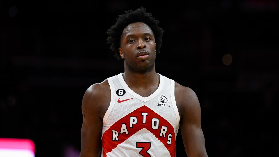 O.G. Anunoby is finally being recognized as one of the NBA's premier defenders, and is playing a large part in the Raptors' defensive turnaround late in the season. (Associated Press)