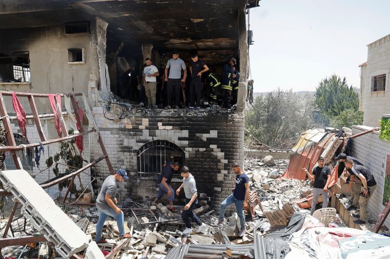 Aftermath of an Israeli raid in Jenin camp