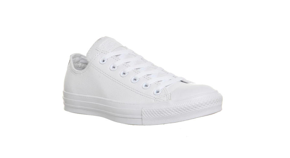 White Mono Leather Converse