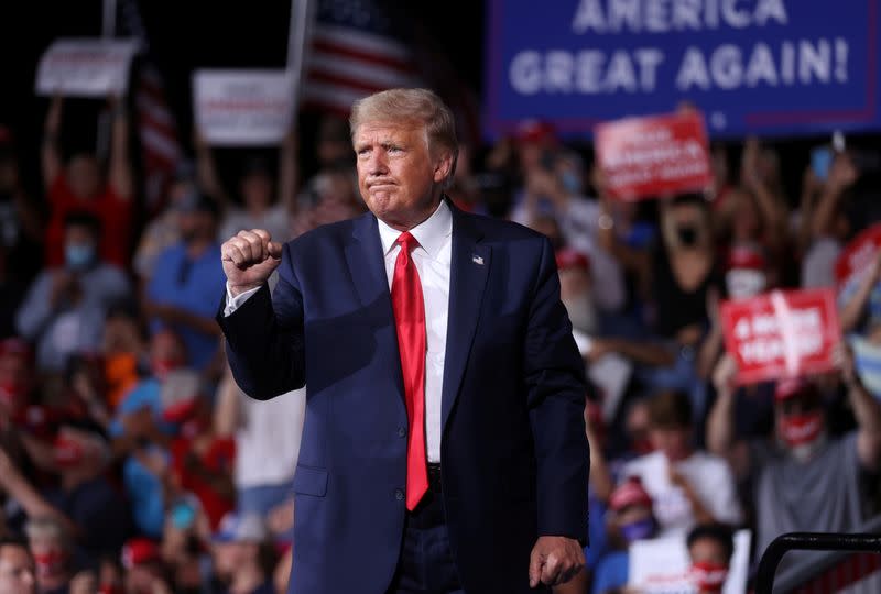 U.S. President Trump holds a campaign rally at Smith Reynolds Regional Airport in Winston-Salem, North Carolina