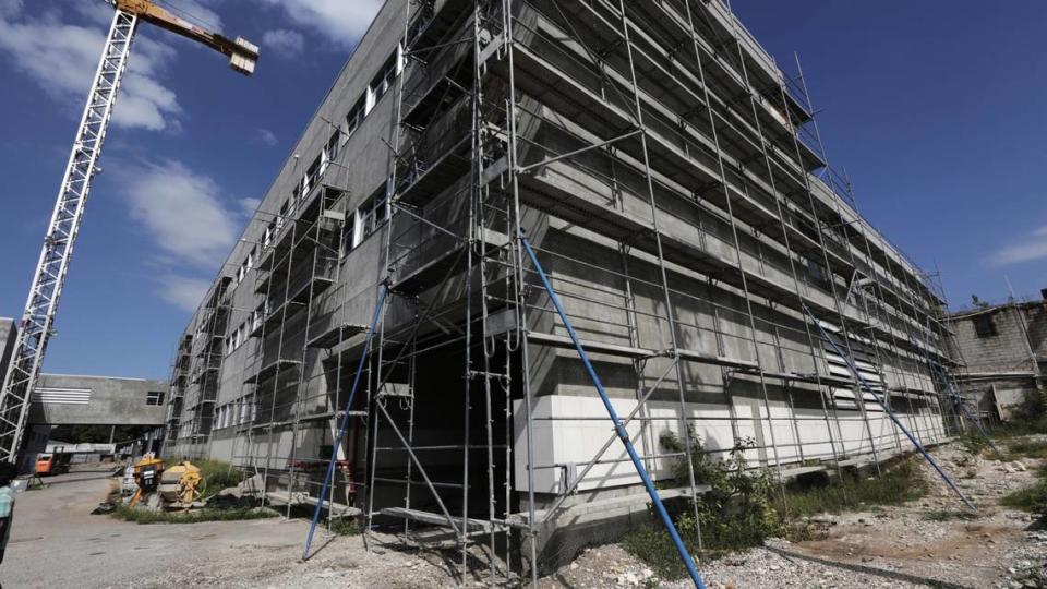 The exterior of the yet-to-open Hospital of the State University of Haiti. The sprawling new public hospital in Haiti was promised by France and the United States after the Jan. 12, 2010, earthquake.