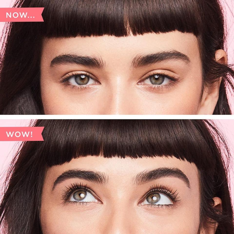 Without and with Benefit Cosmetics They're Real! Mascara (Credit: Benefit Cosmetics)