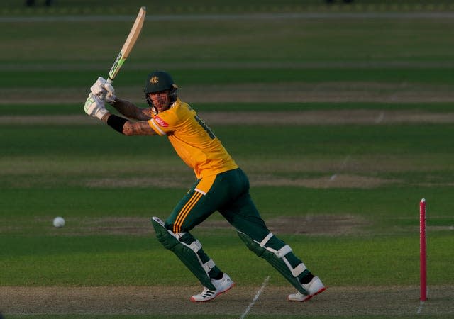 Alex Hales bats during the Vitality Blast T20