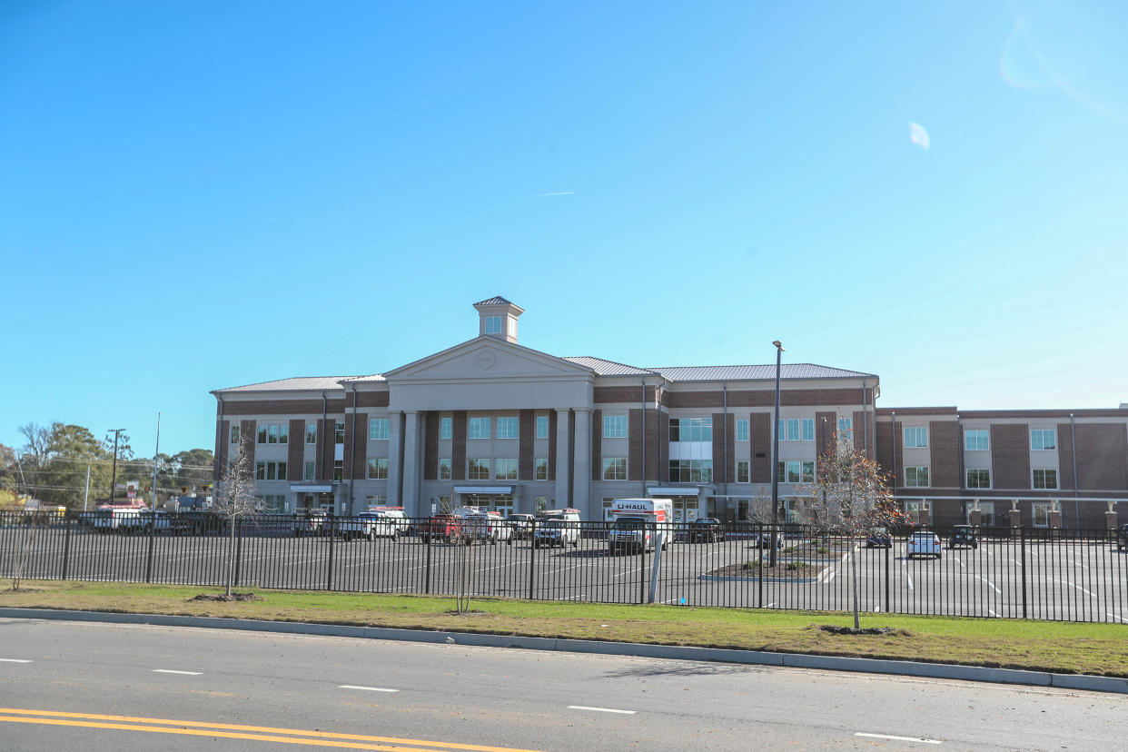 Construction on the Groves K-12 is nearing completion in Garden City.