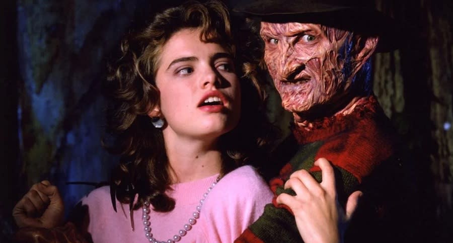 Heather Langenkamp as Nancy, and Robert Englund as Freddy, from A Nightmare on Elm Street 3: Dream Warriors.