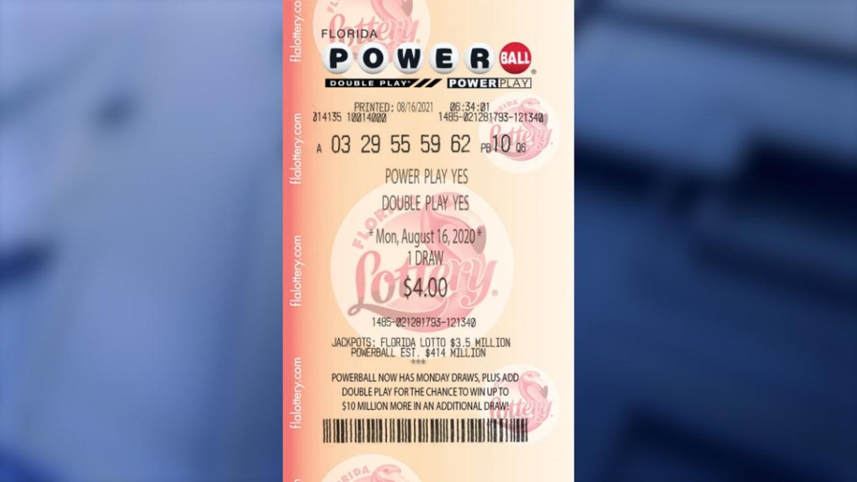 <div>Photo shows Florida Powerball lottery ticket</div>