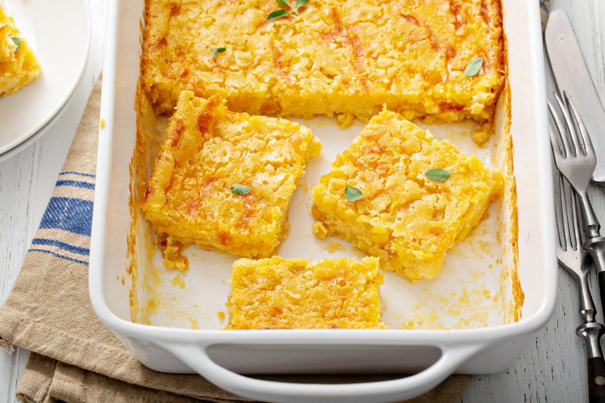 Cornbread and cheese casserole, baked side dish