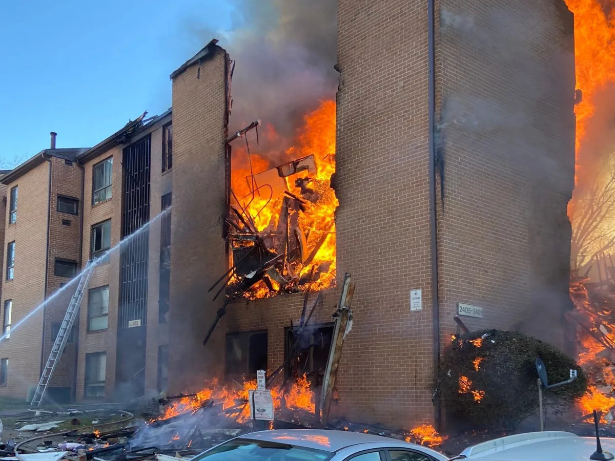 A massive explosion leveled a Maryland apartment building and seriously injured ..