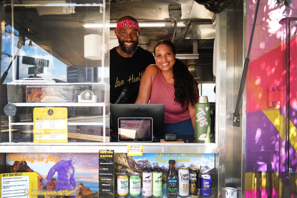 Marlon Rison and Ericka Dotson are the co-owners and main cooks at Community Vegan, a food truck at the corner of East 11th and Lydia streets in Austin.