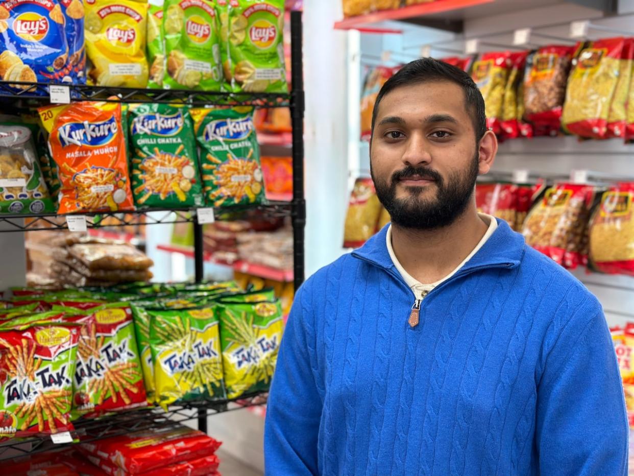 After noticing a lot of students arriving in Halifax from India, Pakistan and Bangladesh in the past few years, Zeeshan Khan was inspired to open his new store, Bombay Bazaar. (CBC - image credit)