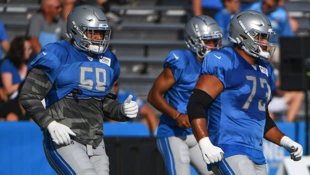 Lions hopeful they'll have all five starters healthy on the offensive line,  unlike past years