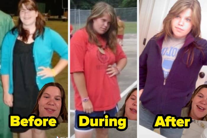 Before, during, and after pictures of Hannah