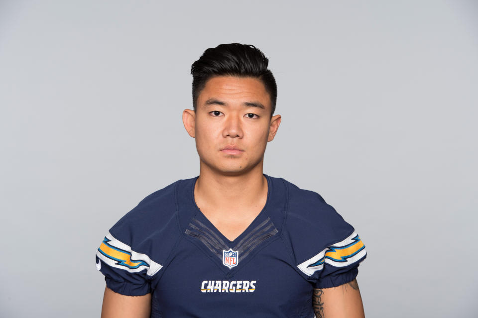 A decade after coming to the United States from South Korea and picking up football as a way to make friends, Younghoe Koo is the Chargers kicker. (AP)