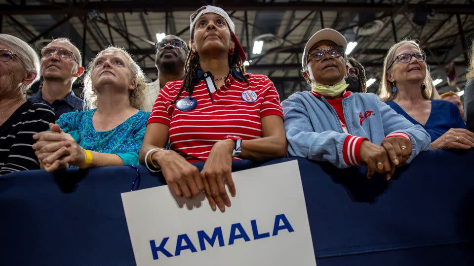 Harris supporters attend a campaign event in West Allis, Wisconsin, on July 23, 2024. - Kevin Mohatt/Reuters