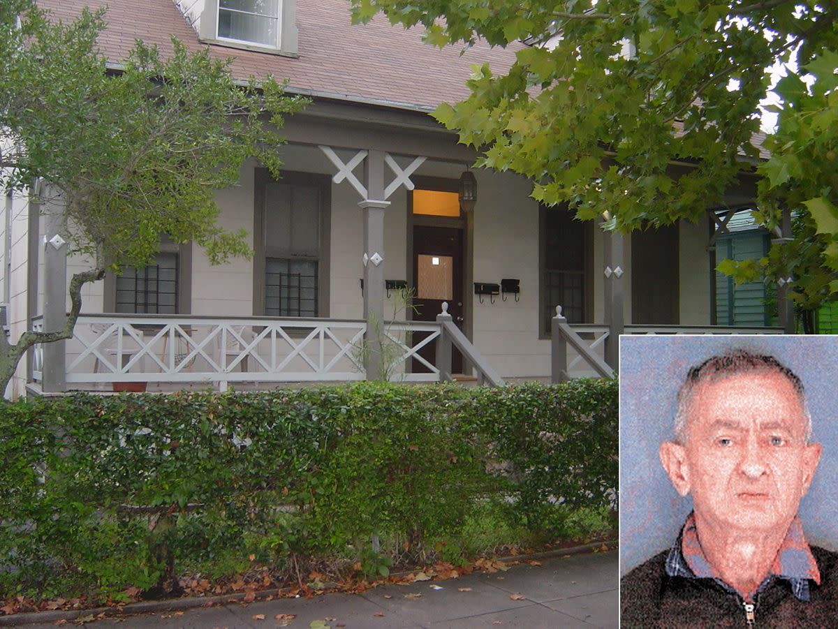 On Sept. 28, 2001, Robert Durst killed his 71-year-old neighbor Morris Black (inset) by shooting him in the head. Both Durst and the murder victim lived in this house at the same time in Galveston, Texas.