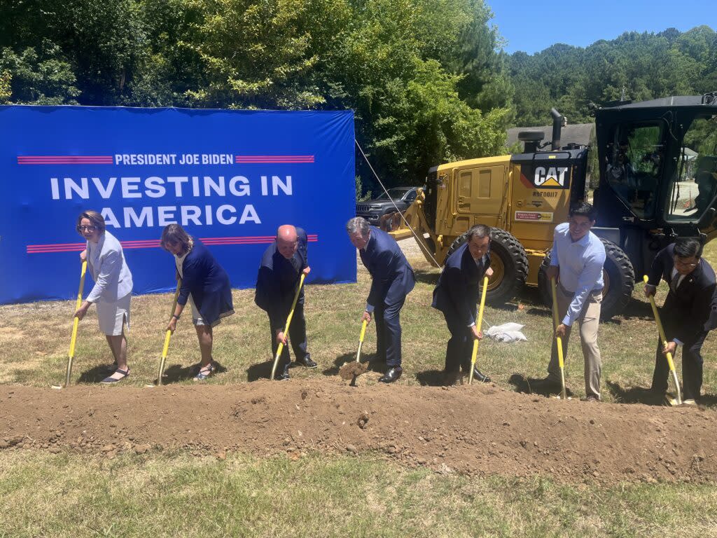 U.S. Transportation Secretary Pete Buttigieg and Gov. Roy Cooper