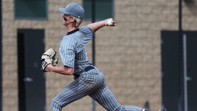 Brighton and Olympus play baseball in Holladay on Friday, April 12, 2024.