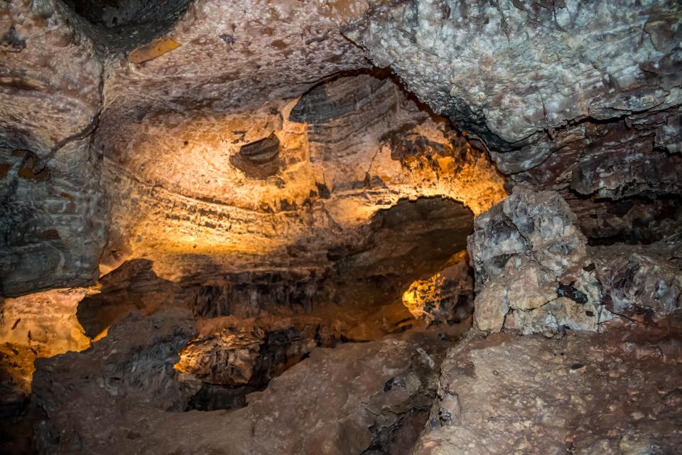 A Boxwork geological formation of rocks in Wind Cave National Park