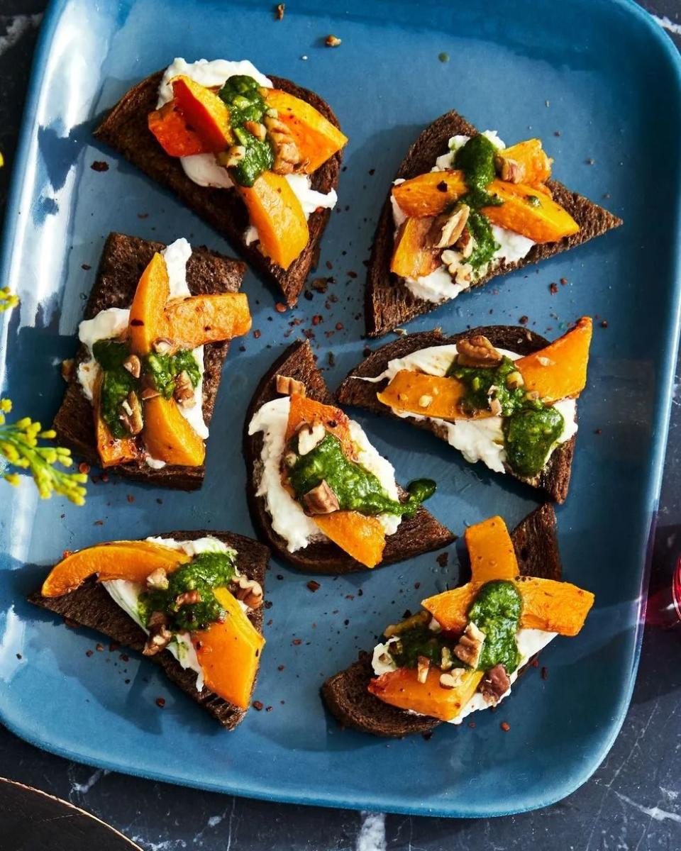 Pumpkin and Pesto Crostini