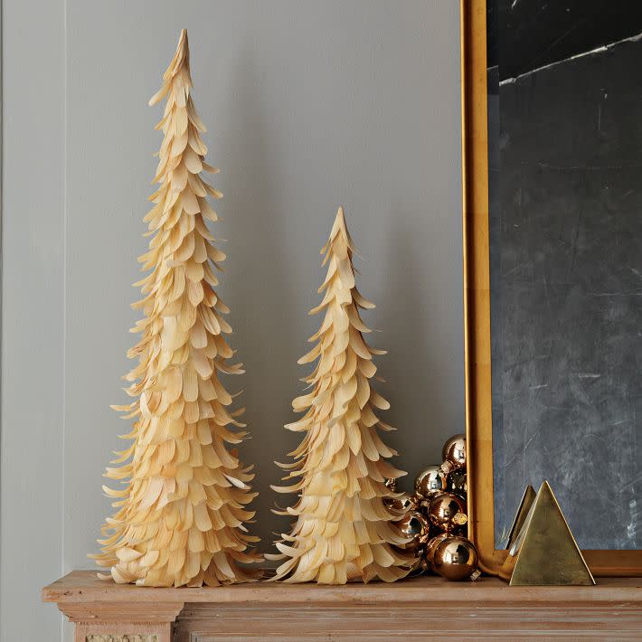 west elm wood chip Space-saving Christmas tree alternatives