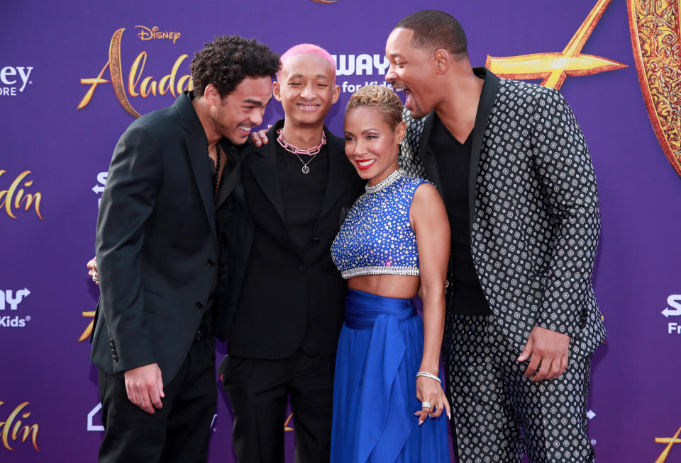 Will Smith is possibly making fun of Jaden for being so late. (Photo: Rich Fury via Getty Images)