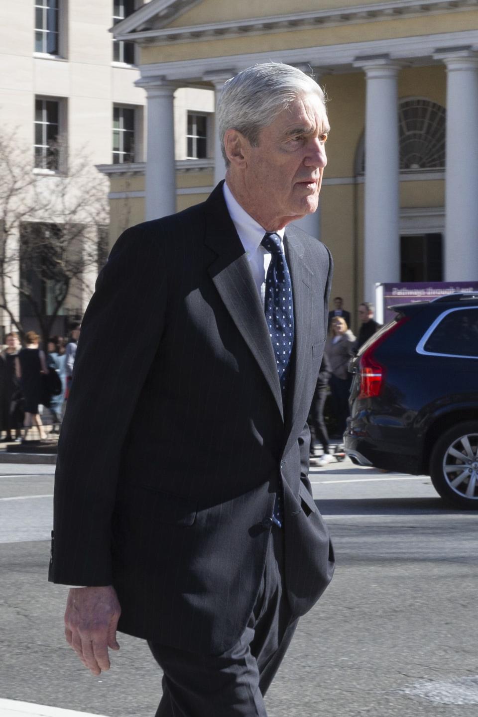 Special Counsel Robert Mueller outside St. John's Episcopal Church on March 24, 2019