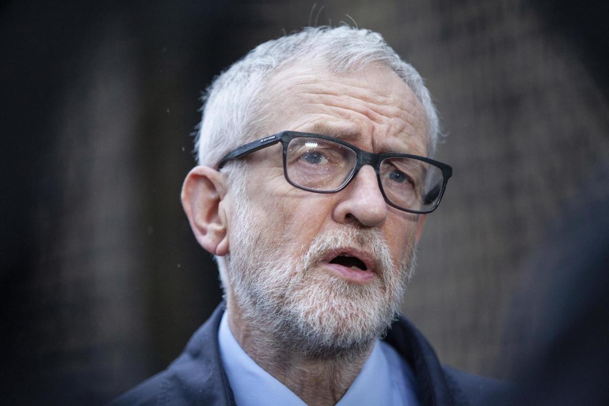 A file photo of Jeremy Corbyn who accused the Labour party of making a 'political' decision regarding the seven whistleblowers: PA