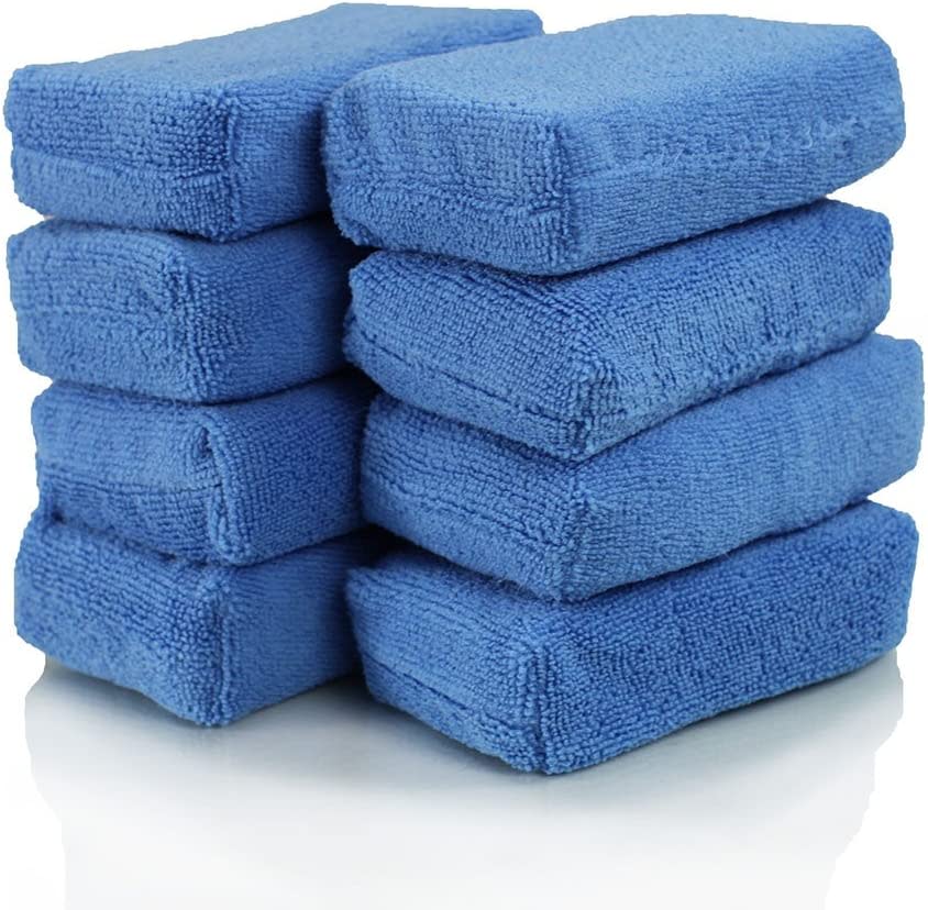 Chemical Guys Premium Grade Microfiber Applicators, Blue (8 Pack). Image via Amazon.