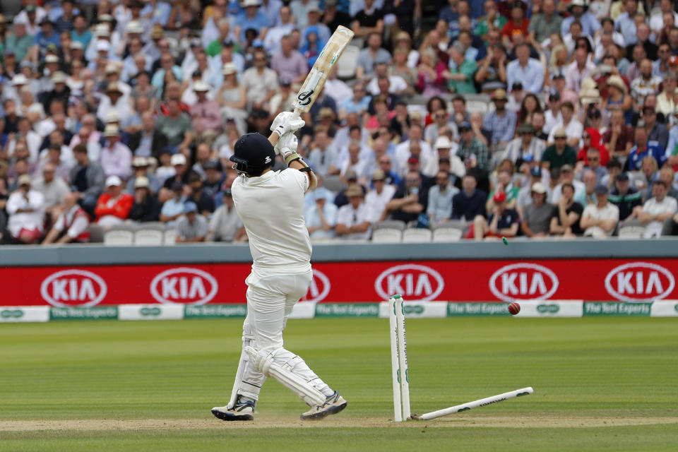 Wickets fell fast for Ireland as they were beaten by England  (Photo credit should read ADRIAN DENNIS/AFP/Getty Images)