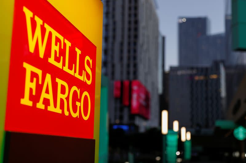 A Wells Fargo ATM machine is shown in Los Angeles, California