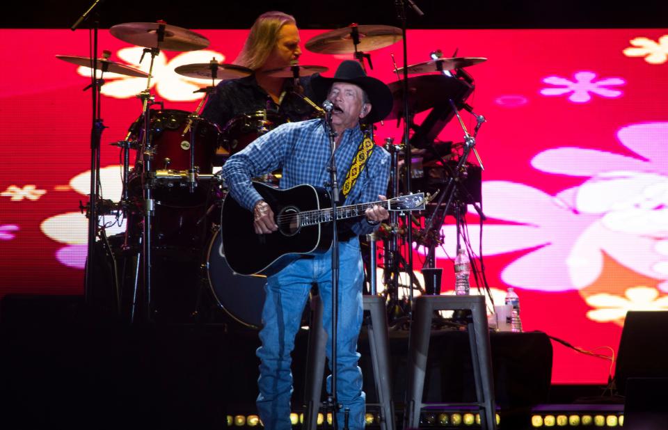 George Strait performs at Nissan Stadium in Nashville , Tenn., Friday, July 28, 2023.