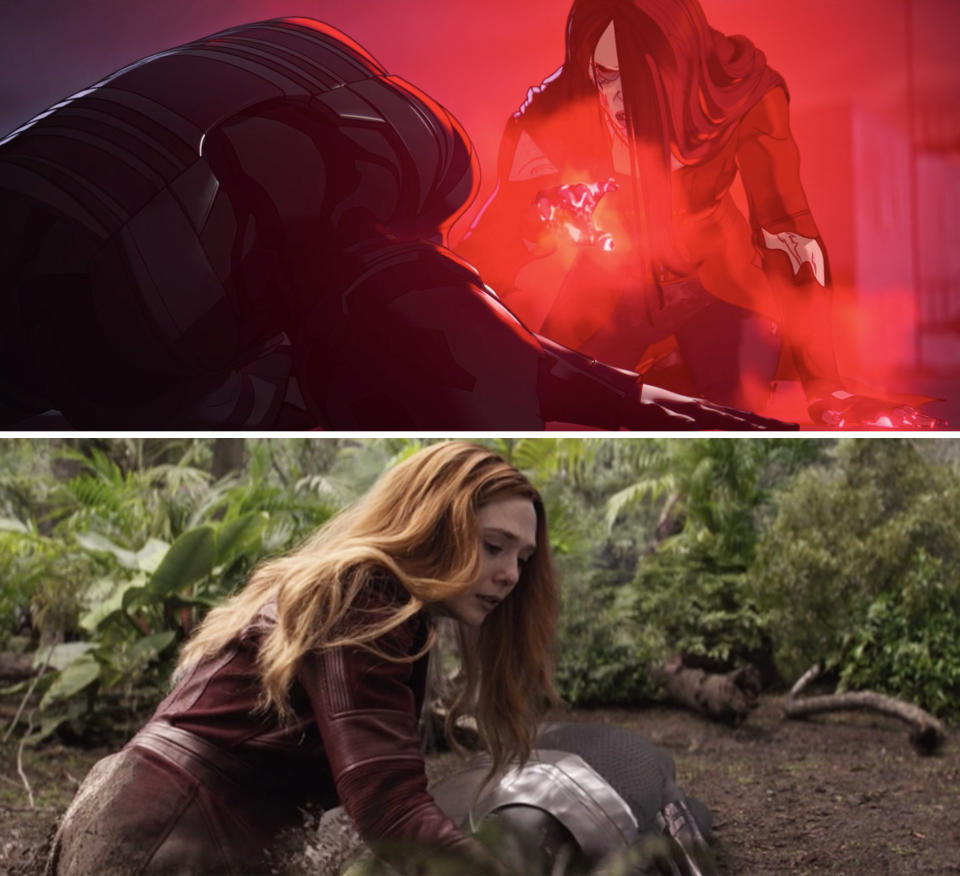 Also, if you look closely, Wanda is wearing her outfit from Captain America: Civil War.