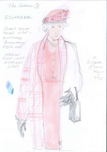 The Crown costume sketch