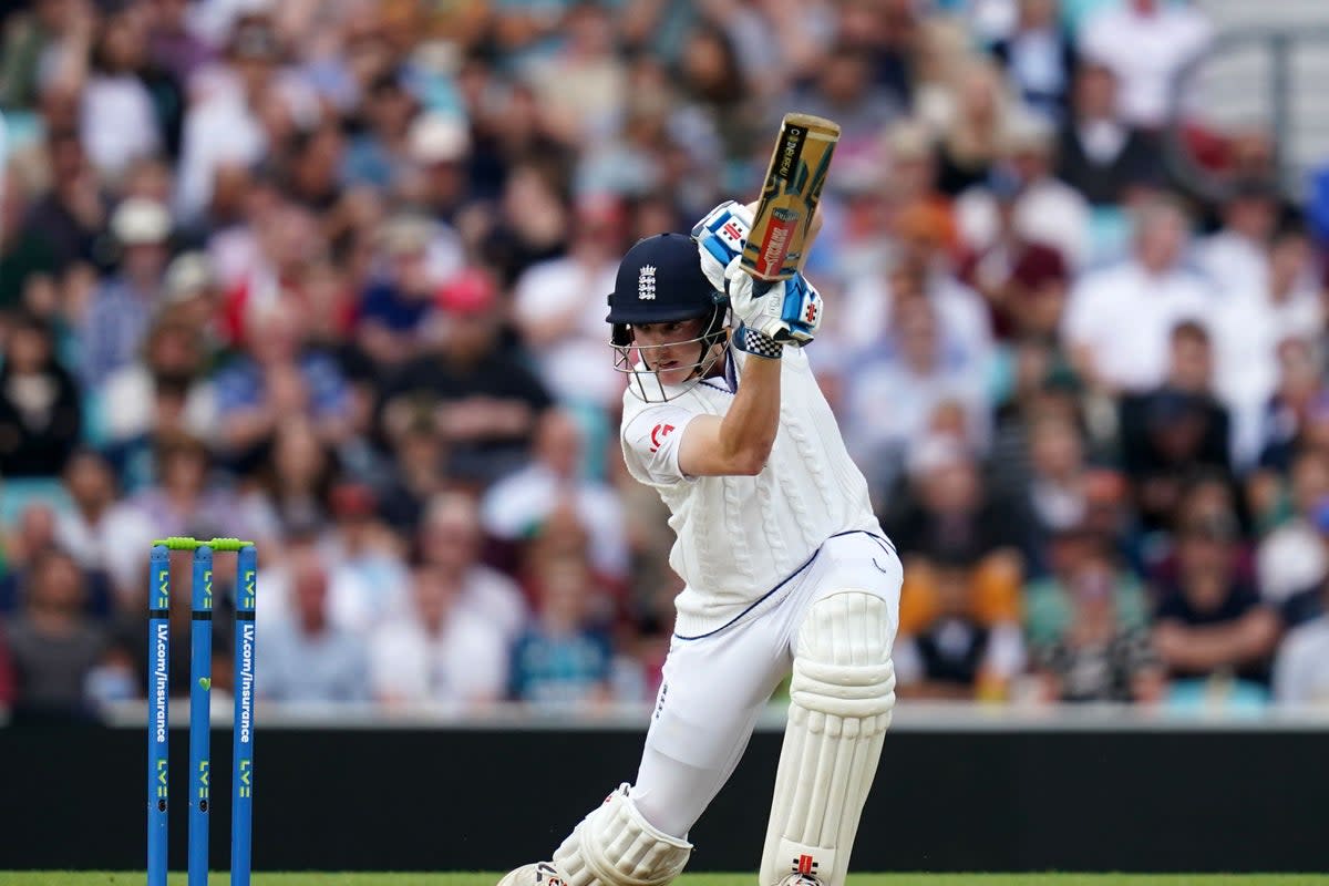 Harry Brook launched nine sixes before falling for 97 as England kicked off their tour of New Zealand with a typically assertive batting performance in Hamilton (John Walton/PA) (PA Wire)