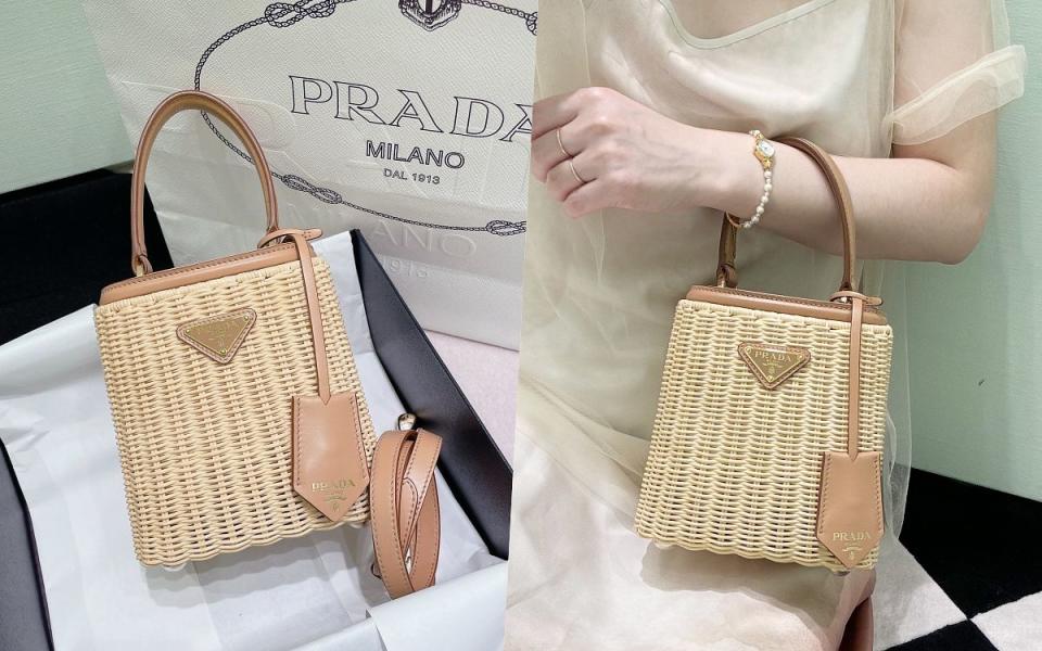 Prada Panier藤編包 NT$86,000 圖片來源：LOOKin編輯拍攝