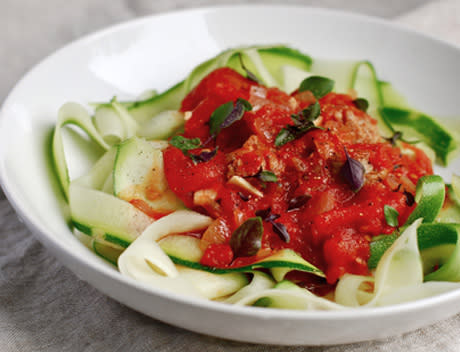 Zucchini "Noodles" with Sausage Marinara