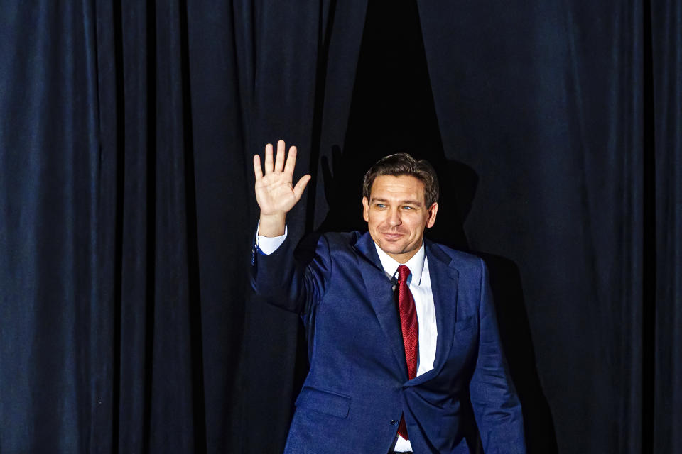 Florida Gov. Ron DeSantis arrives to speak at an event in Doral, Fla., March 1, 2023. (Scott McIntyre / The New York Times via Redux file)