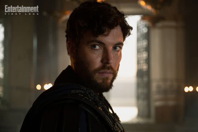 <p>Reiner Bajo/ Peacock</p> Tom Hughes as Titus on 'Those About to Die'