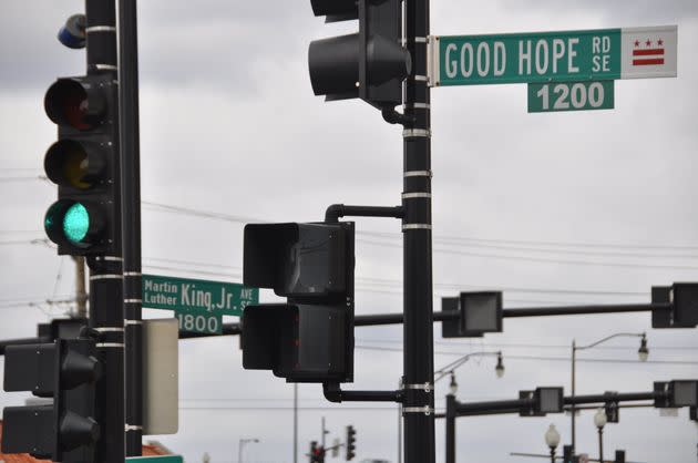 The Good Hope Road and Martin Luther King Jr. Ave. cross in Anacostia, a district in Washington, D.C. (Photo: picture alliance via Getty Images)