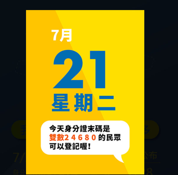 今日身分證末碼為雙號的民眾可上動滋網登記資料抽籤。   圖：取自「動滋網」官網